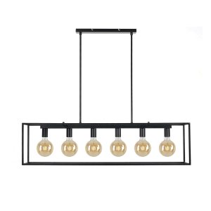 Collins 6 Light Pendant Matt Black - COLLINS PE6-BK