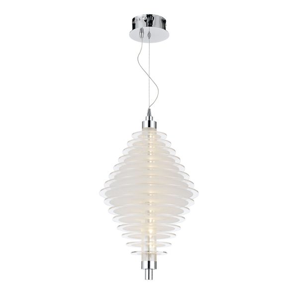 Kenton 18 Watt LED Pendant Chrome & Frost - KENTON PE18-CH