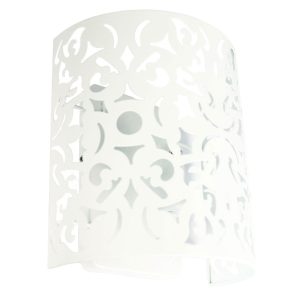 Vicky 1 Light Wrought Wall Light White - OL68781WH