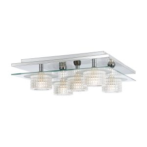 Seville 5 Light Square Flush Mount Light Chrome - Seville CTC5S-CH