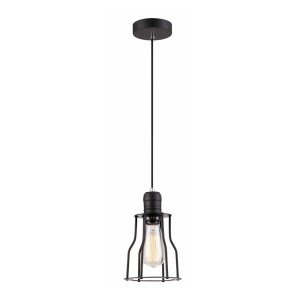 Angled Iron Cage Pendant Black - Blackband2