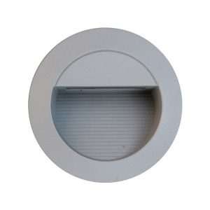 CLA3986C Round 240V 1.4W Recessed LED Steplight - Silver Fascia / White LED