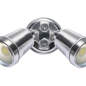 Hunter-III 22W LED Twin Spotlight Brushed Aluminium / Cool White - 19242/13