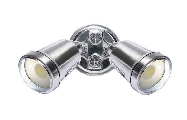 Hunter-III 22W LED Twin Spotlight Brushed Aluminium / Cool White - 19242/13