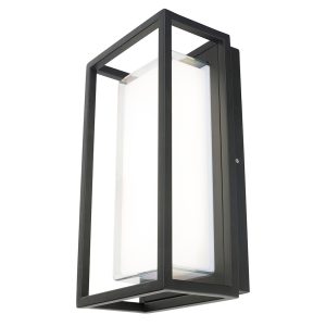 Bolton 12W LED Outdoor Wall Light Rectangular Black / Cool White - 19689/06