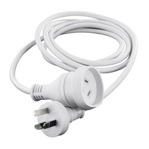 Mains Power Extension Lead Cord With handy Plug White - 5 Meter