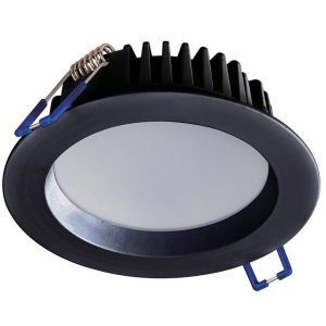 AT9012 Round 12W Dimmable LED Downlight Black Frame / Tri-Colour - 11060