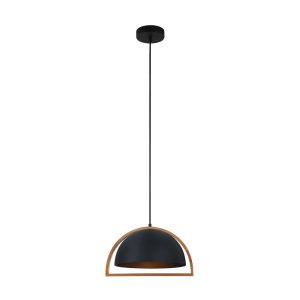 Modern Iron & Wood Pendant Black - Swing4