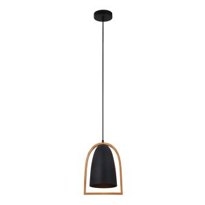 Modern Iron & Wood Pendant Black - Swing6