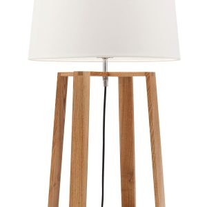 Samson Large Lamp Timber With Linen Shade - WT23LR01WH