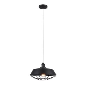 Industrial Dome & Cage Pendant Black - Matrix-B