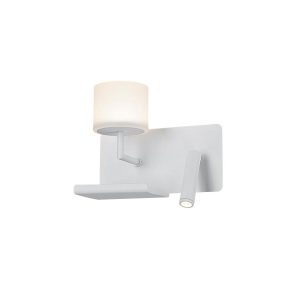 Oriented 9W LED Left Hand Interior Wall Light Matt White / Warm White - Vigol