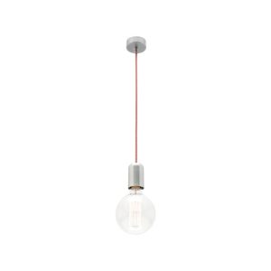 Dream Cord Fabric & Aluminium Lampholder White Red - MA99/WHT/RED