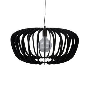 Robin 600mm Timber Pendant Black - 31010