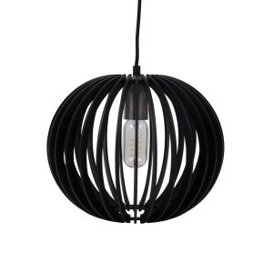 Puffin 300mm Timber Pendant Black - 31015