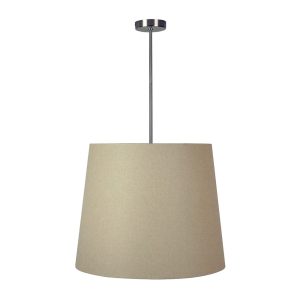 Belini 1 Light Pendant Fawn Linen Shade - OL91732 + OL69251BC