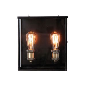 Oakland 2 Light Exterior Industrial Wall Light Matt Black - SL64909BK