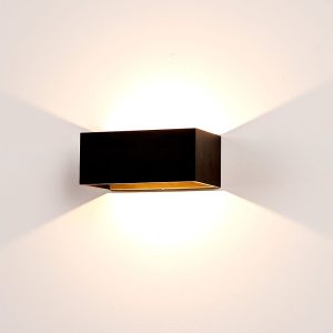 Mia 9 Watt 240V LED Up/Down Wall Light Matt Black / Cool White - HV3665C-BLK