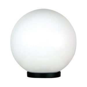 Galactic Polycarbonate 250mm Sphere Garden Light 240V - Black Base / Opal / E27 - OL7010/25OP