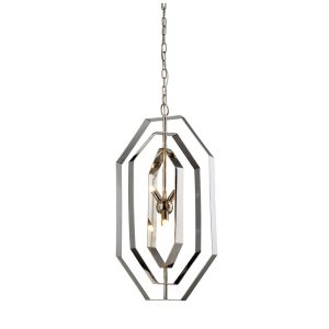 Modern Polished Nickel & Stainless Steel Pendant - Orbita1