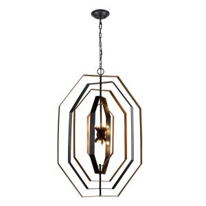 Modern Oil Rubbed Bronze Hardware with Antique Gold Pendant - Orbita2