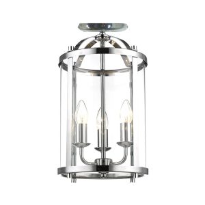 Manor Medium 3 Light Semi-Flush Mount Chrome - 1000401