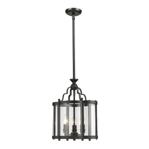 Rutherford 3 Light Small Rod Pendant - Bronze