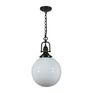 Paramount Chain Pendant Patina With 10" Sphere Opal Gloss Glass - 1000681