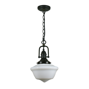 Paramount Chain Pendant Patina With 9" Victorian Schoolhouse Glass - 1000698