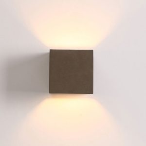 Cube 3.5W LED Up/Down Exterior Wall Light Cement / Warm White - CUBO1