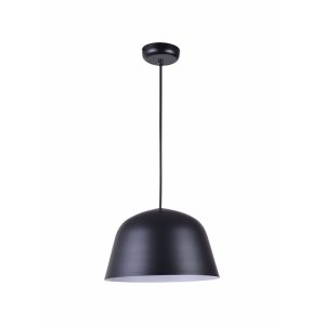 Angled Dome Shape Pendant Matt Black - Pastel02