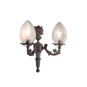 Veneto 2 light Wall Light Antique Bronze - WBH551-2G3GS-AB + S1060