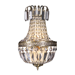 Le Pavillon 2 Light Crystal Wall Light Antique Brass - 1000287