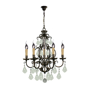 Louis 15th 5 Light Crystal Chandelier Bronze - 1000296