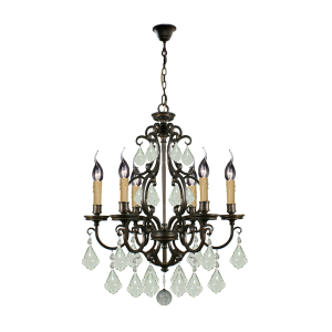 Louis 15th 6 Light Crystal Chandelier Bronze - 1000297