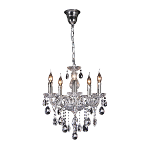 Venice 5 Light Crystal Chandelier - Chrome