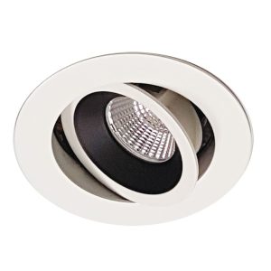 MDL-603 12 Watt Dimmable Centre Tilt LED Downlight White & Black / Cool White - MDL-603-WHBK + MDL-16D-850