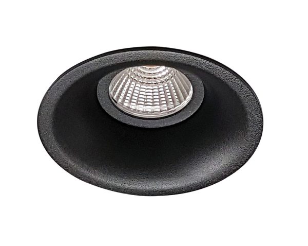 MDL-611 12 Watt Dimmable Fixed LED Downlight Black / Cool White - MDL-611-BK + MDL-16D-850