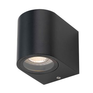 Eos 1 Light 240V GU10 Wall Pillar Light Black - EOS EX1-BK