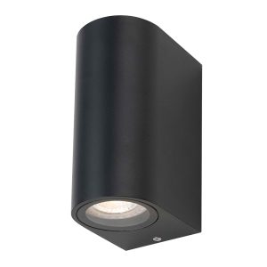 Eos 2 Light 240V GU10 Up & Down Wall Pillar Light Black - EOS EX2-BK