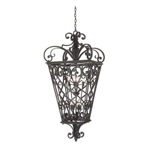 Fort Quinn 8 Light Chain Lantern - Marcado Black - QZ/FORTQUINN8