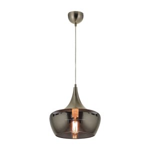 Landy 1 Light Pendant Nickel / Smoke - LANDY PE30-NKSM