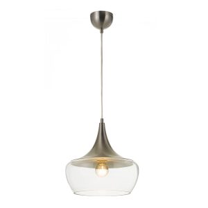 Landy 1 Light Pendant Nickel / Clear - LANDY PE30-NKCL