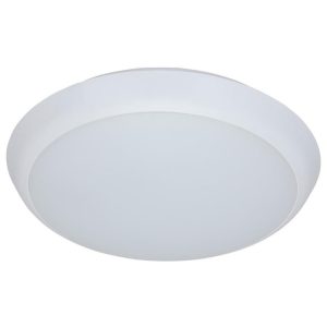 Round 12W Slimline LED Oyster - White Frame / Warm White - AT3014/12/LED/WH/WW