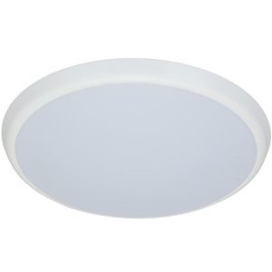 Round 18W Slimline LED Oyster - White Frame / Warm White - AT3014/18/LED/WH/WW