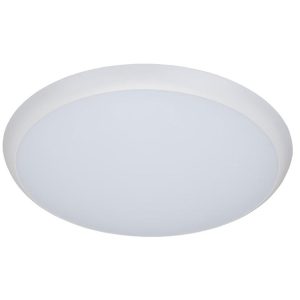 Round 25W Slimline LED Oyster - White Frame / Warm White - AT3014/25/LED/WH/WW