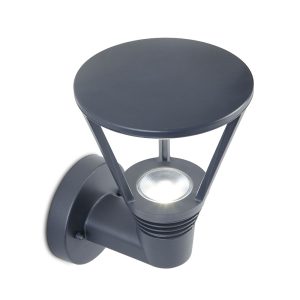 Santana 8W LED Exterior Wall light Lantern Dark Grey Finish / Cool White - CED7150