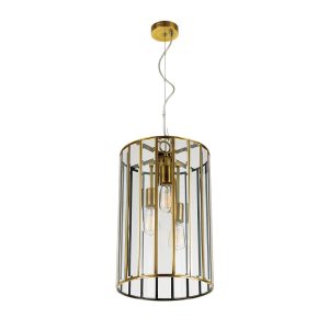 Pratt 1 Light Pendant Large Antique Brass / Clear - PRATT PE30-AB