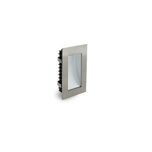 Rectangular Recessed 3W LED Steplight - Satin Chrome Frame / Cool White - AT9501/SC/CW/C