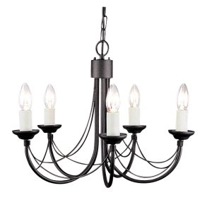 Carisbrooke 5 Light Chandelier Black - CB5 BLACK